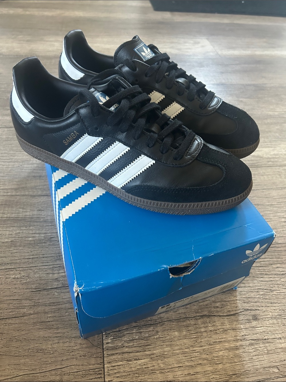 adidas Samba Black with White Stripes